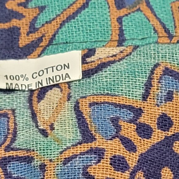 𝅺Wrap Skirt Cotton Knee Length Blue Skirt One Size - NEW! - Picture 6 of 6